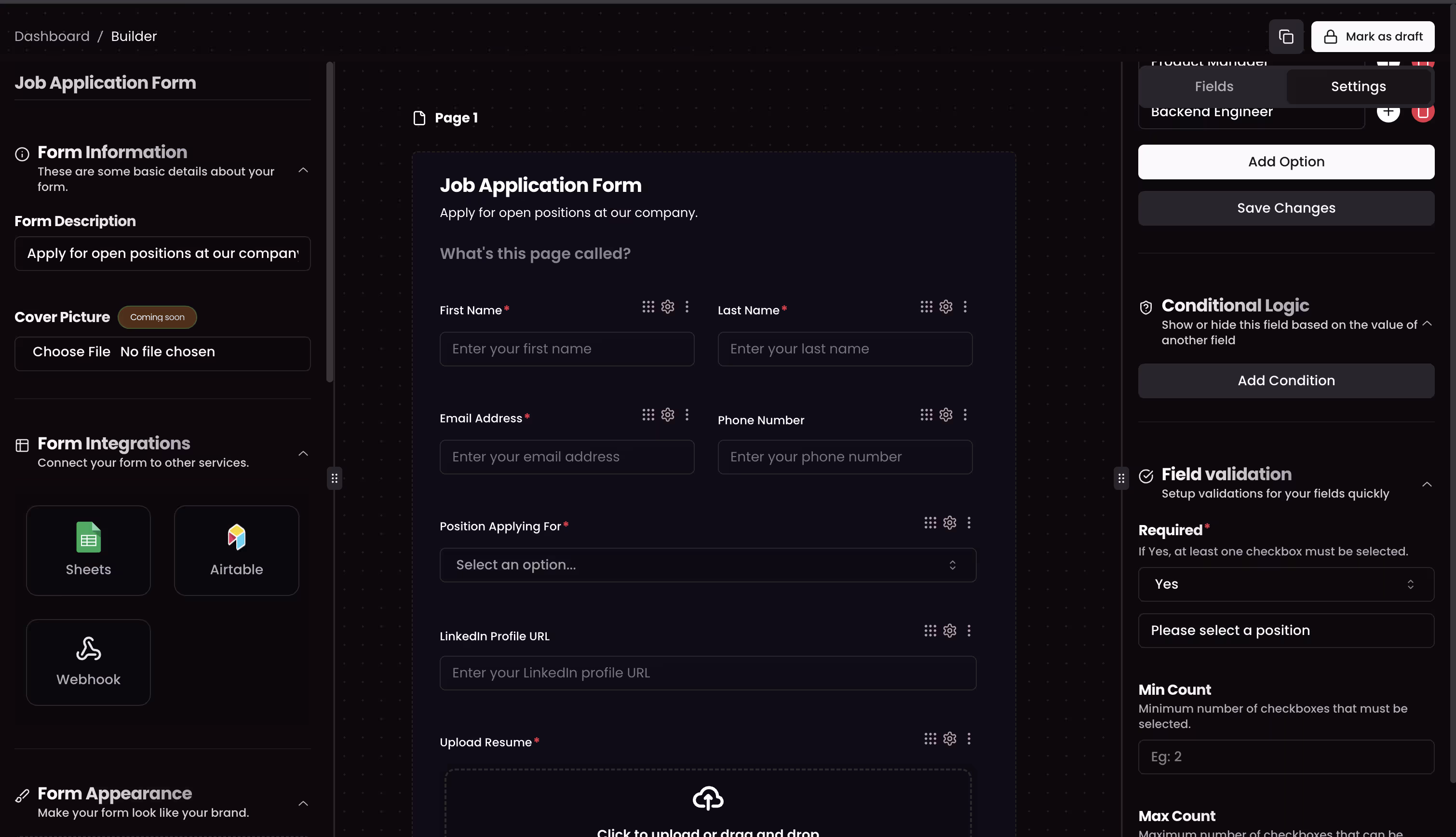 FormCraft project showcase